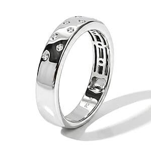 Luxuriant Lab Grown Diamond E-F VS 0.10 ctw Band Ring in 950 Palladium (Size 7.0)