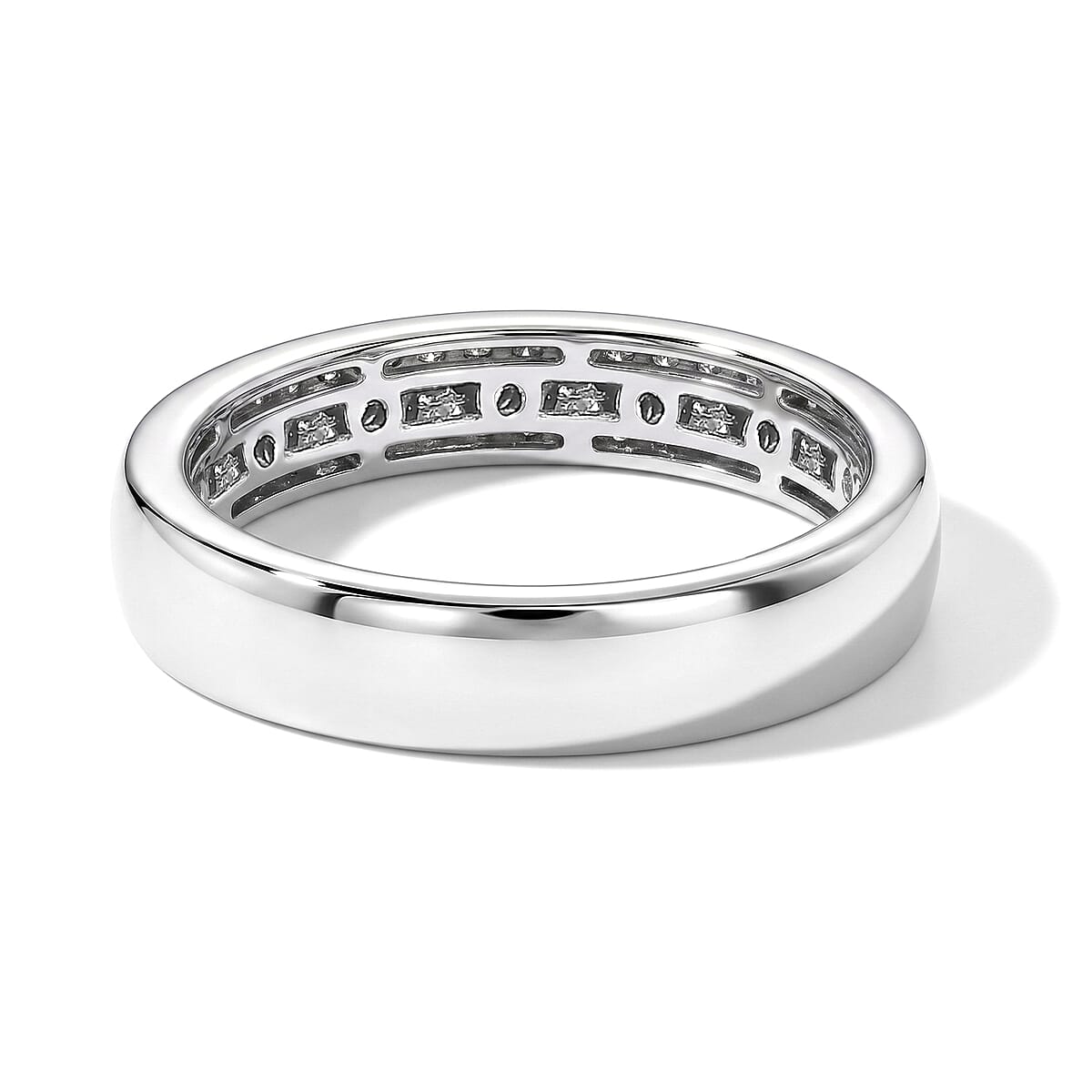Luxuriant Lab Grown Diamond E-F VS 0.10 ctw Band Ring in 950 Palladium (Size 7.0) image number 2