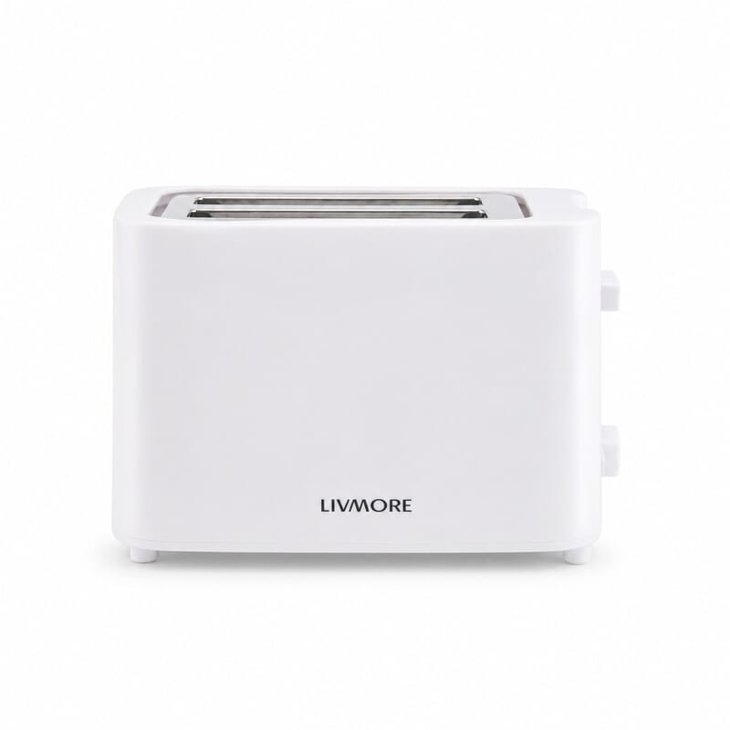 Livmore White 2 Slice Toaster