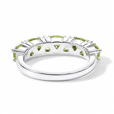 D'Joy Arizona Peridot 1.65 ctw Ring in Rhodium Over Sterling Silver (Size 6.0)