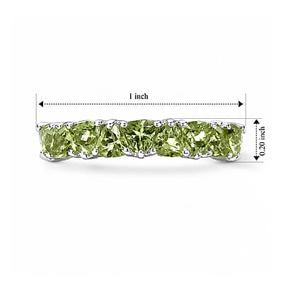 D'Joy Arizona Peridot 1.65 ctw Ring in Rhodium Over Sterling Silver (Size 6.0)