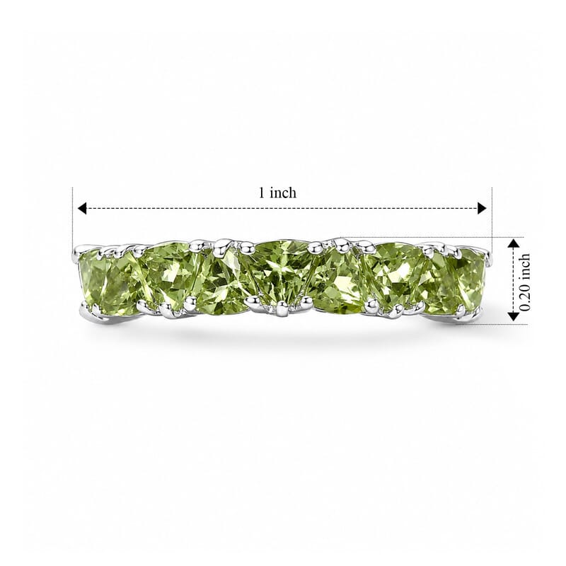D'Joy Arizona Peridot 1.65 ctw Ring in Rhodium Over Sterling Silver (Size 7.0)