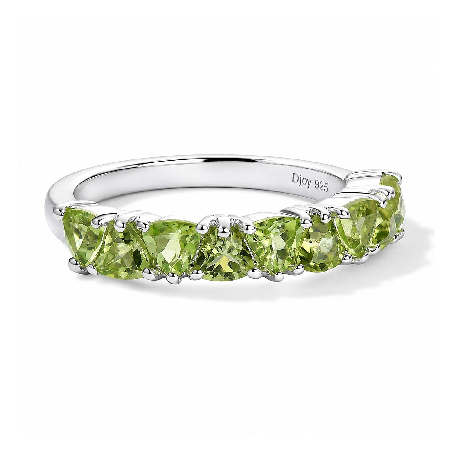 D'Joy Arizona Peridot 1.65 ctw Ring in Rhodium Over Sterling Silver (Size 9.0)