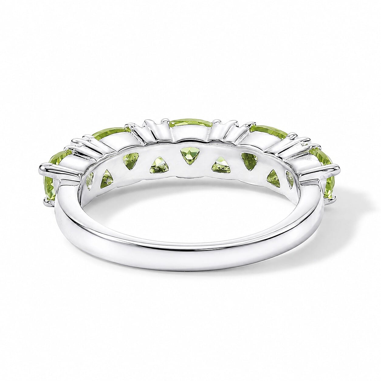 D'Joy Arizona Peridot 1.65 ctw Ring in Rhodium Over Sterling Silver (Size 9.0)
