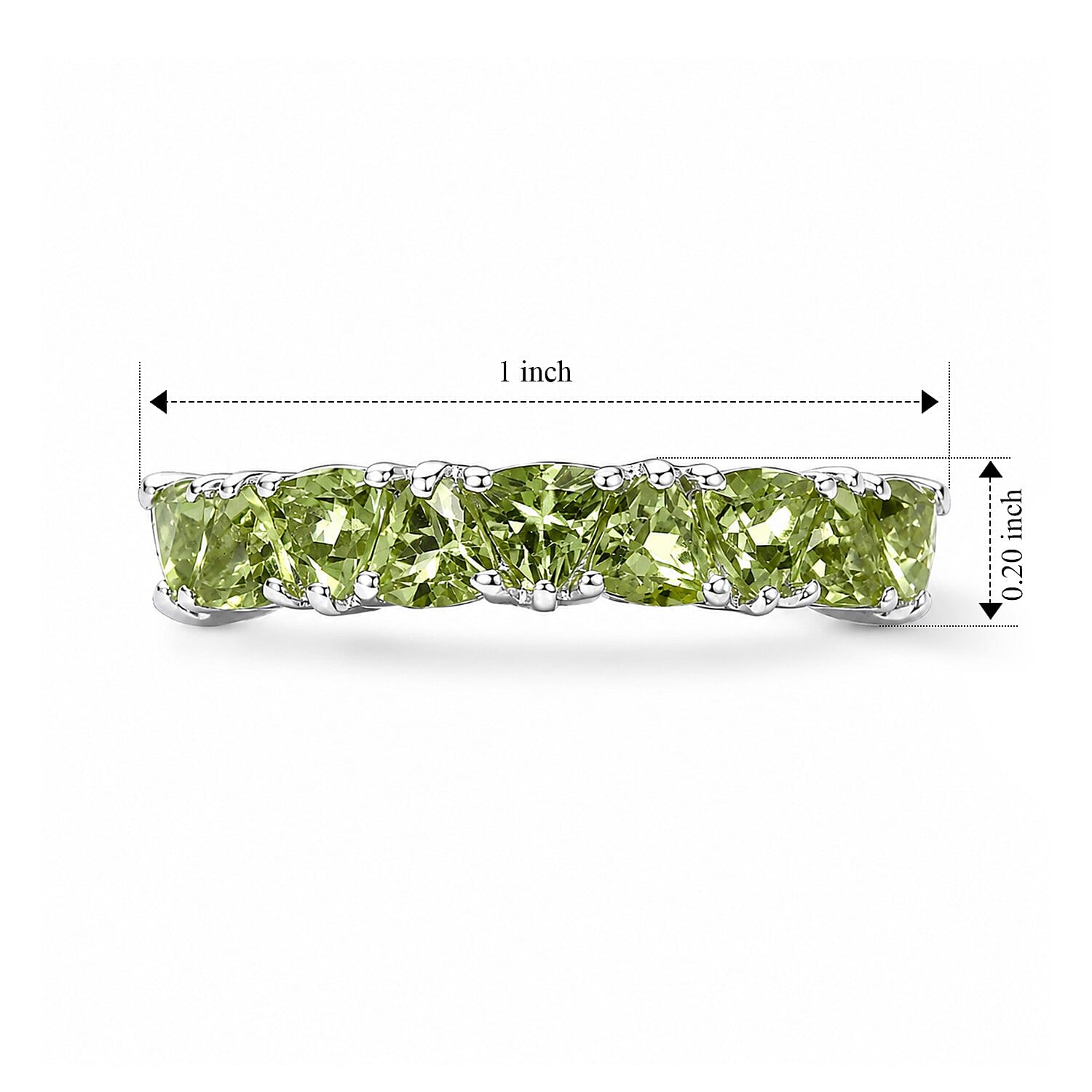 D'Joy Arizona Peridot 1.65 ctw Ring in Rhodium Over Sterling Silver (Size 9.0)