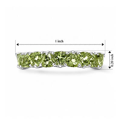 D'Joy Arizona Peridot 1.65 ctw Ring in Rhodium Over Sterling Silver (Size 9.0)