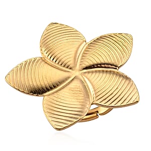 Tiare Flower Ring in ION Plated YG Stainless Steel (Adjustable)