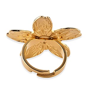 Flower Ring in ION Plated YG Stainless Steel (Adjustable)