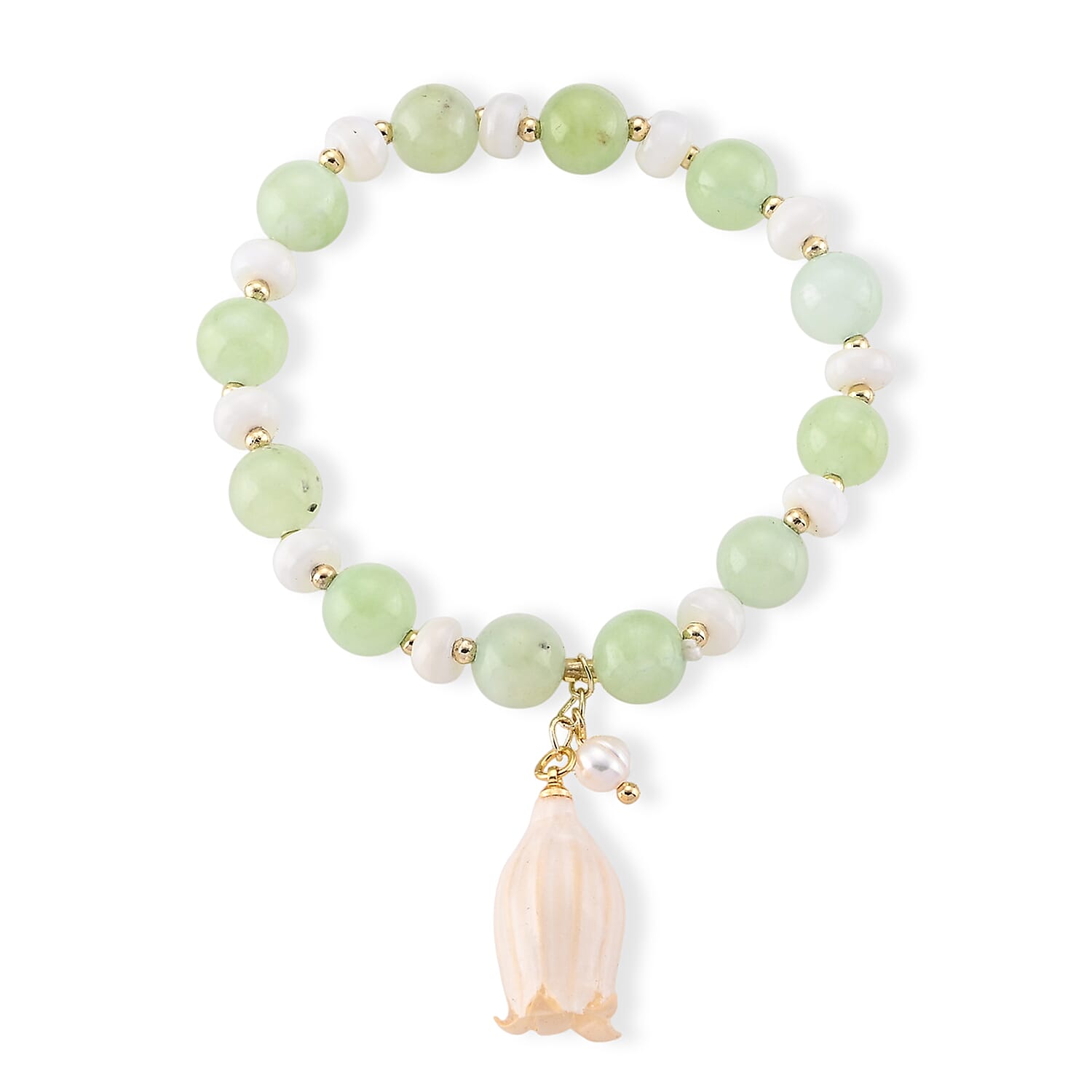 Multi Gemstone 60.00 ctw Beaded Bracelet in Goldtone (6.5-7In)