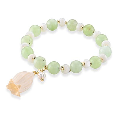 Multi Gemstone 60.00 ctw Beaded Bracelet in Goldtone (6.5-7In)