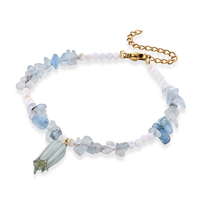 Multi Gemstone 25.00 ctw Bracelet in Goldtone (6.5-8.5In)