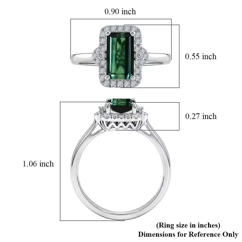 Certified & Appraised Rhapsody AAAA Pirineu Lagoon Tourmaline and Diamond E-F VS 2.60 ctw Ring in 950 Platinum (Size 6.0) 5.50 Grams