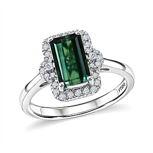 Certified & Appraised Rhapsody AAAA Pirineu Lagoon Tourmaline and Diamond E-F VS 2.60 ctw Ring in 950 Platinum (Size 7.0) 5.50 Grams