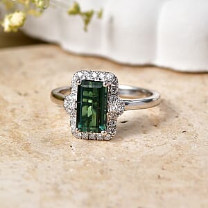 Certified & Appraised Rhapsody AAAA Pirineu Lagoon Tourmaline and Diamond E-F VS 2.60 ctw Ring in 950 Platinum (Size 7.0) 5.50 Grams