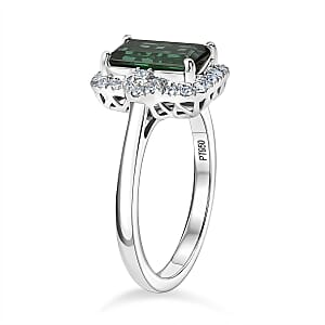 Certified & Appraised Rhapsody AAAA Pirineu Lagoon Tourmaline and Diamond E-F VS 2.60 ctw Ring in 950 Platinum (Size 7.0) 5.50 Grams
