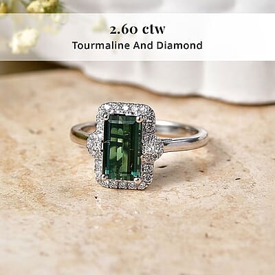 Certified & Appraised Rhapsody AAAA Pirineu Lagoon Tourmaline and Diamond E-F VS 2.60 ctw Ring in 950 Platinum (Size 8.0) 5.50 Grams