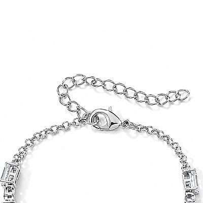 EverTrue Simulated Diamond Line Bracelet in 18K YG Plated and Platinum Bond (6.50-8.5In)