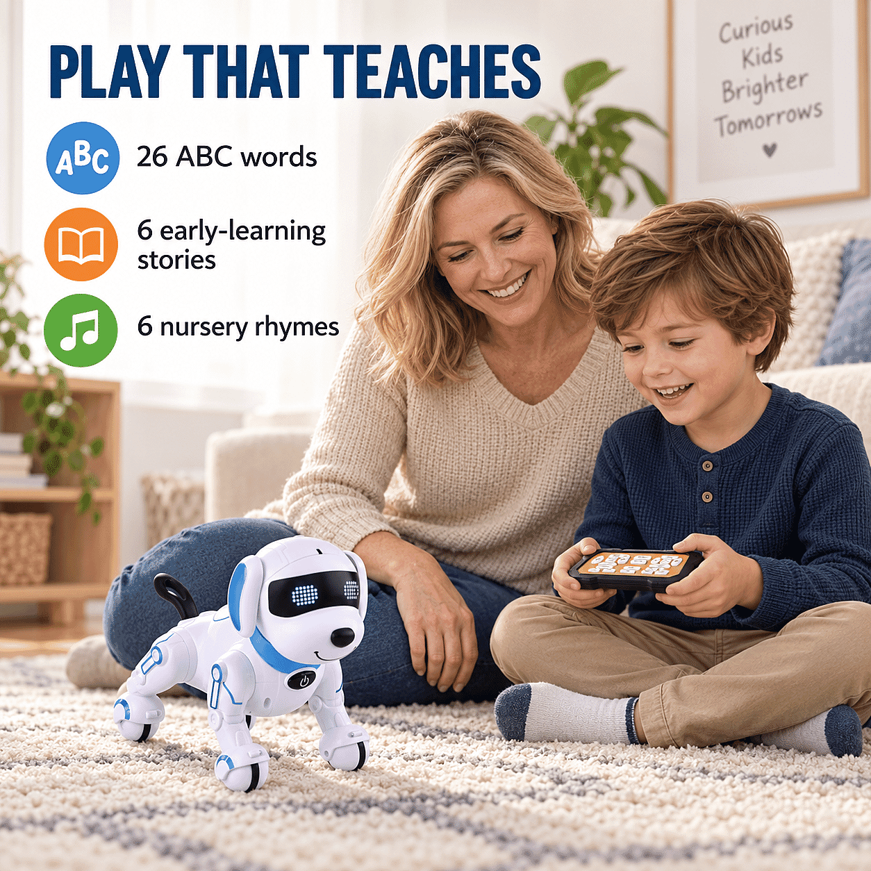 Remote Contral Touchable Multi-Functional Toy Dog - Blue