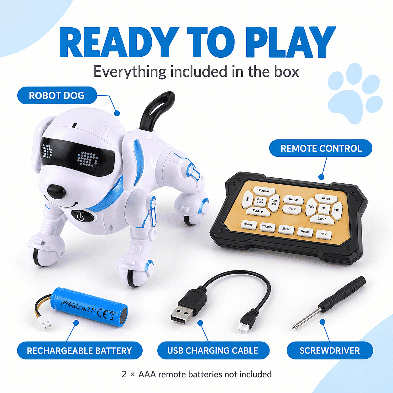 Remote Contral Touchable Multi-Functional Toy Dog - Blue