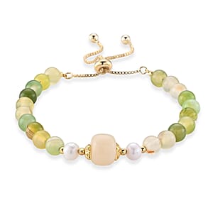 Multi Gemstone 43.00 ctw Beaded Bracelet in Goldtone (6-8.In)