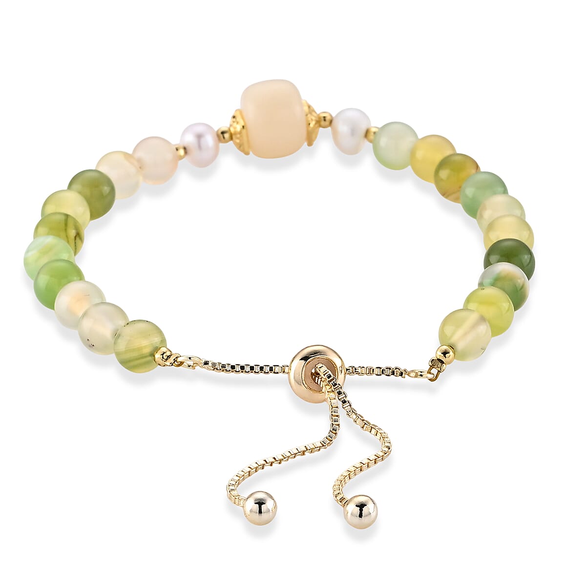 Multi Gemstone 43.00 ctw Beaded Bracelet in Goldtone (6-8.In) image number 1