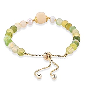 Multi Gemstone 43.00 ctw Beaded Bracelet in Goldtone (6-8.In)