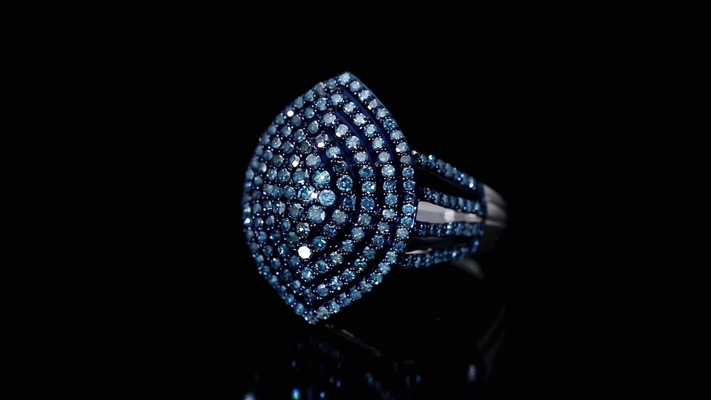 D'Joy Yellow Diamond (IR) Ring in Rhodium Over Sterling Silver (Size 10.0) 1.00 ctw