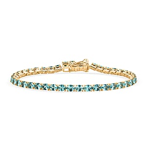 EverTrue Paraiba Apatite 8.50 ctw Timeless Tennis Bracelet in 18K YG Plated (8.00 In) (Ships in 8-10 Days)