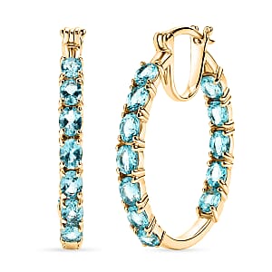 EverTrue Betroka Blue Apatite 4.40 ctw Earrings in 18K YG Plated