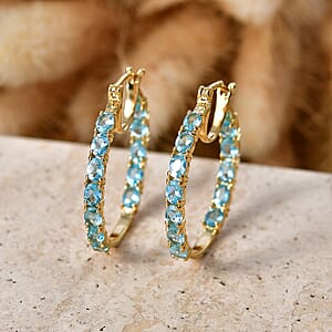 EverTrue Betroka Blue Apatite 4.40 ctw Earrings in 18K YG Plated