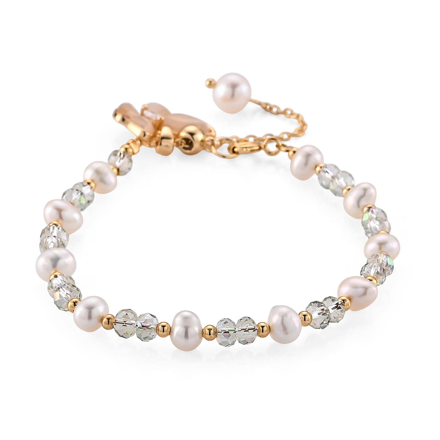 Multi Gemstone 30.00 ctw Beaded Bracelet in Goldtone