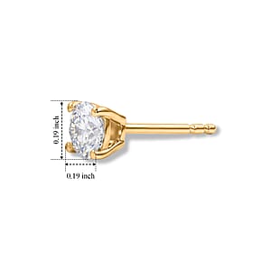 D'Joy Moissanite 0.80 ctw Earrings in 18K YG Plated Sterling Silver