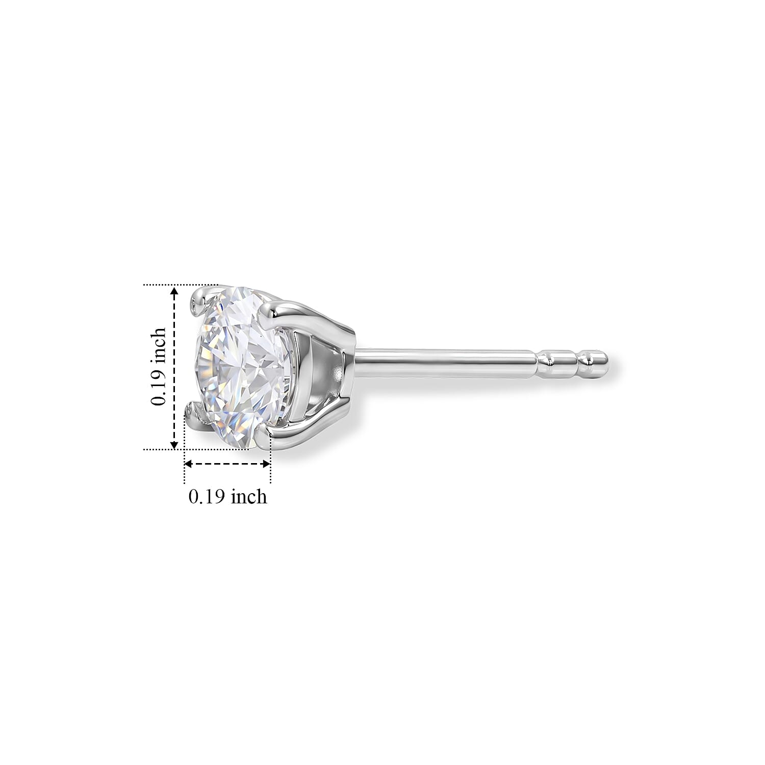 D'Joy Certified Moissanite D VVS 1.10 ctw Solitaire Stud Earrings in Platinum Over Sterling Silver