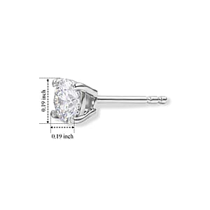 D'Joy Moissanite 0.80 ctw Earrings in Platinum Over Sterling Silver