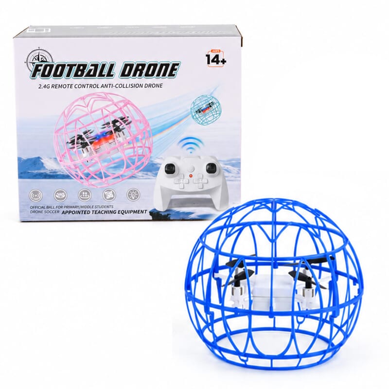 Football Flying Vehicle Quadcopter Drone Remote Contral Toy with Screwdriver - Blue