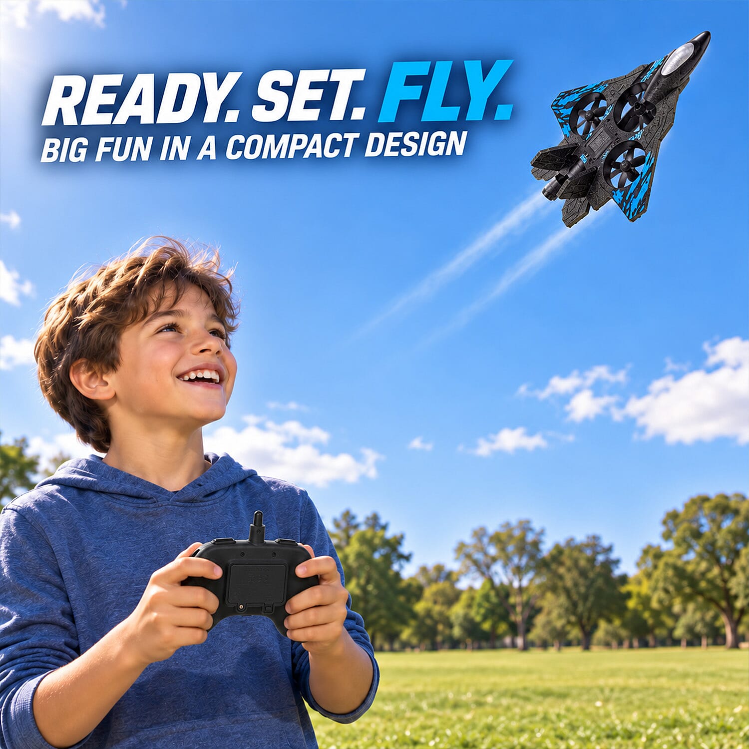 Foam Airplane Remote Contral Toy - Blue