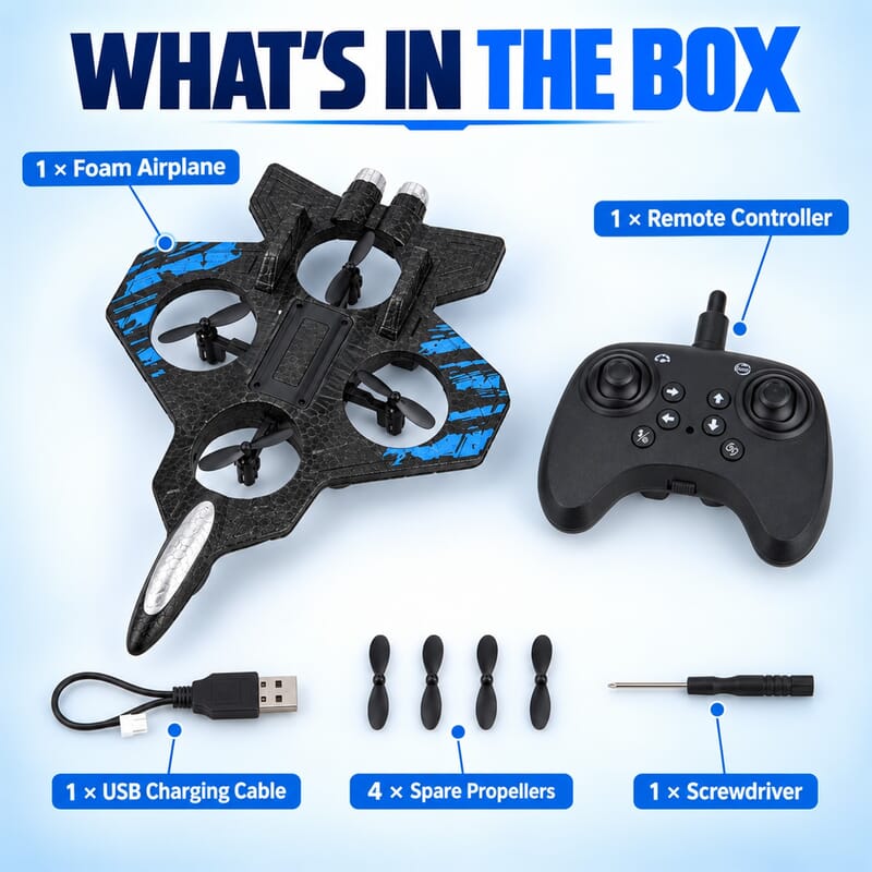 Foam Airplane Remote Contral Toy - Blue