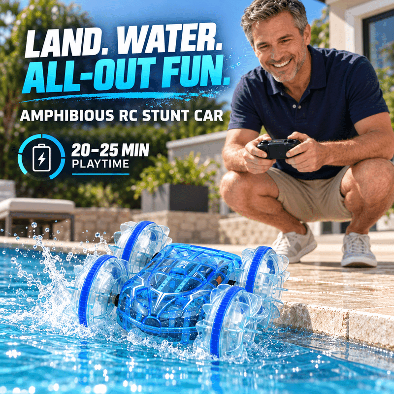 Amphibious Remote-Control Car with Screwdriver -Blue