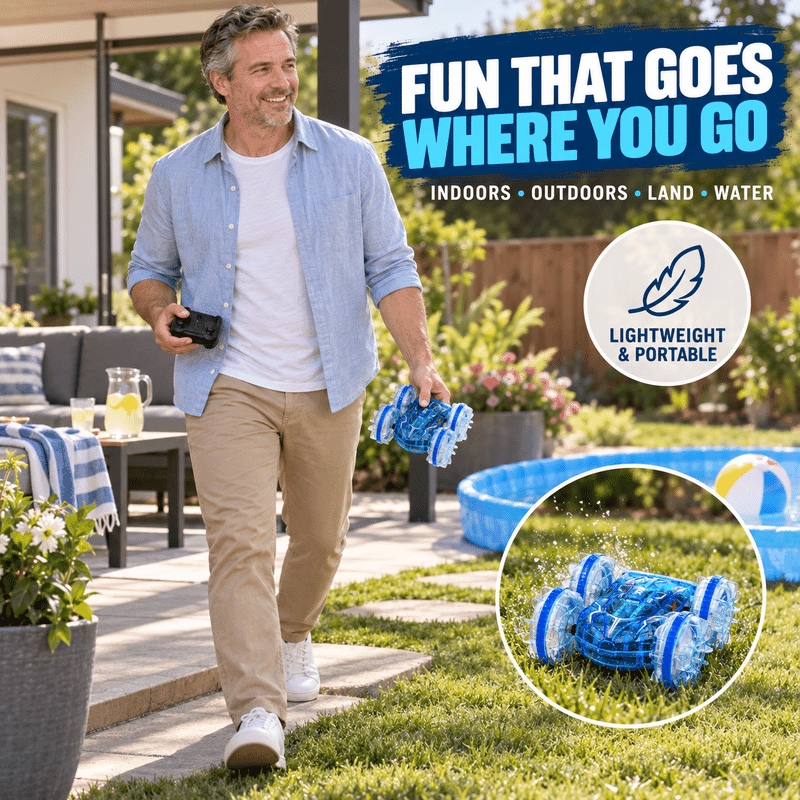 Amphibious Remote-Control Car with Screwdriver -Blue