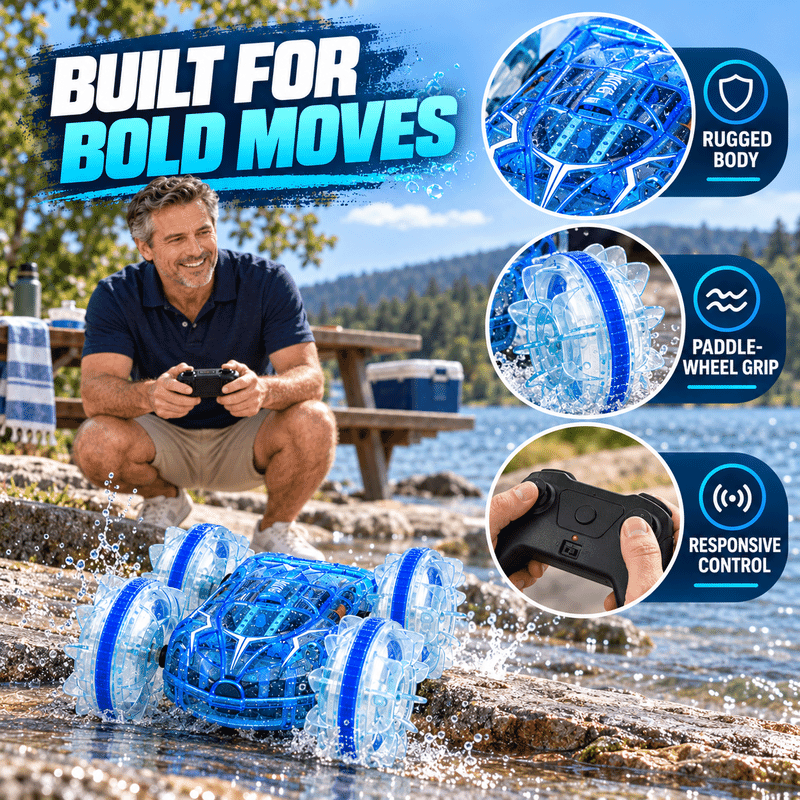 Amphibious Remote-Control Car with Screwdriver -Blue