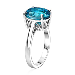 Rhapsody AAAA Cambodian Blue Zircon 8.00 ctw Classic Ring in 950 Platinum (Size  8.0)  6.25 Grams