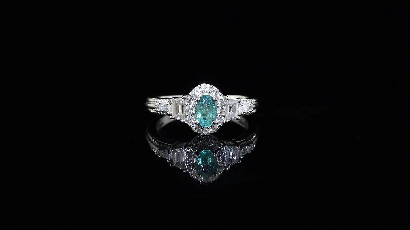 D'Joy Premium Radiant Ember Garnet, White Zircon Ring in Rhodium Over Sterling Silver (Size 10.0) 1.35 ctw