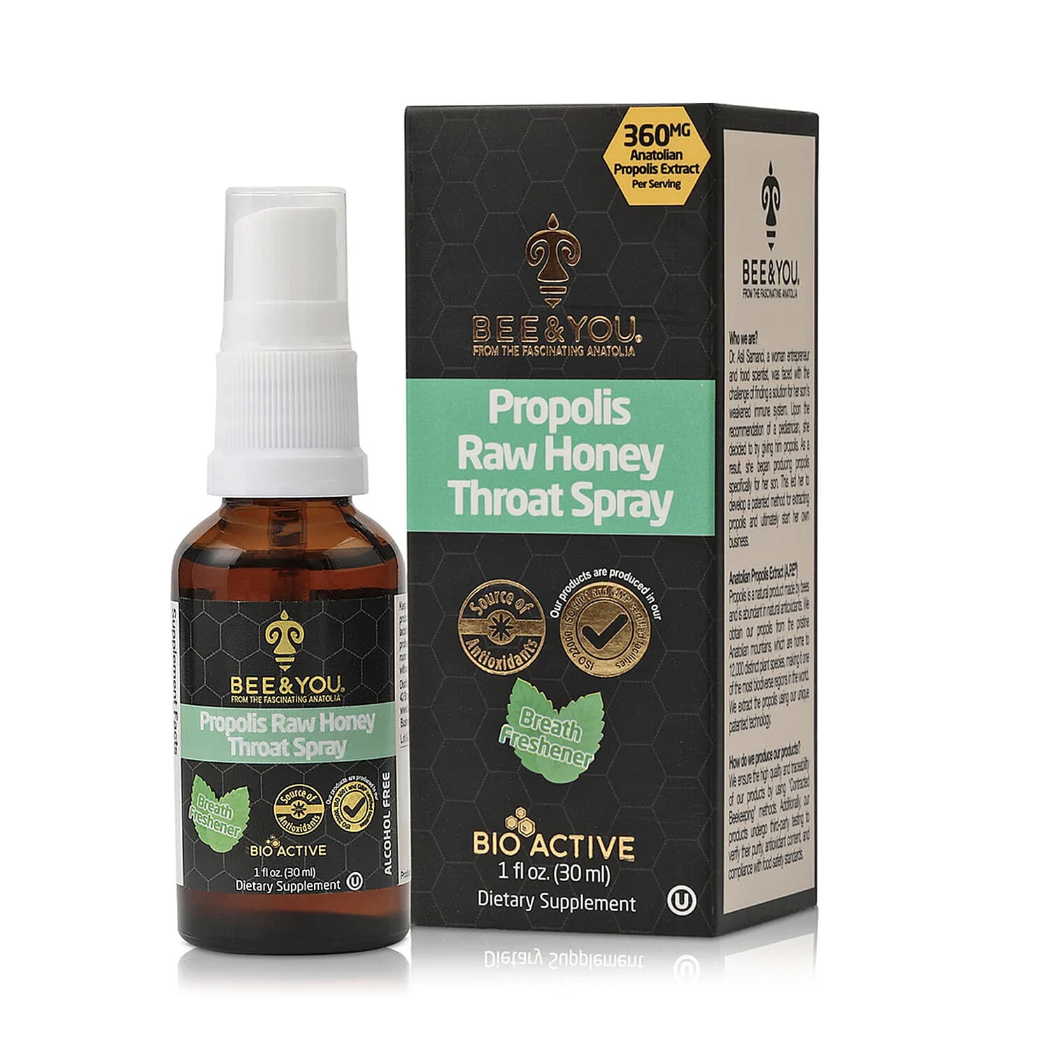 Bee & You Propolis Raw Honey Throat Spray (1oz)
