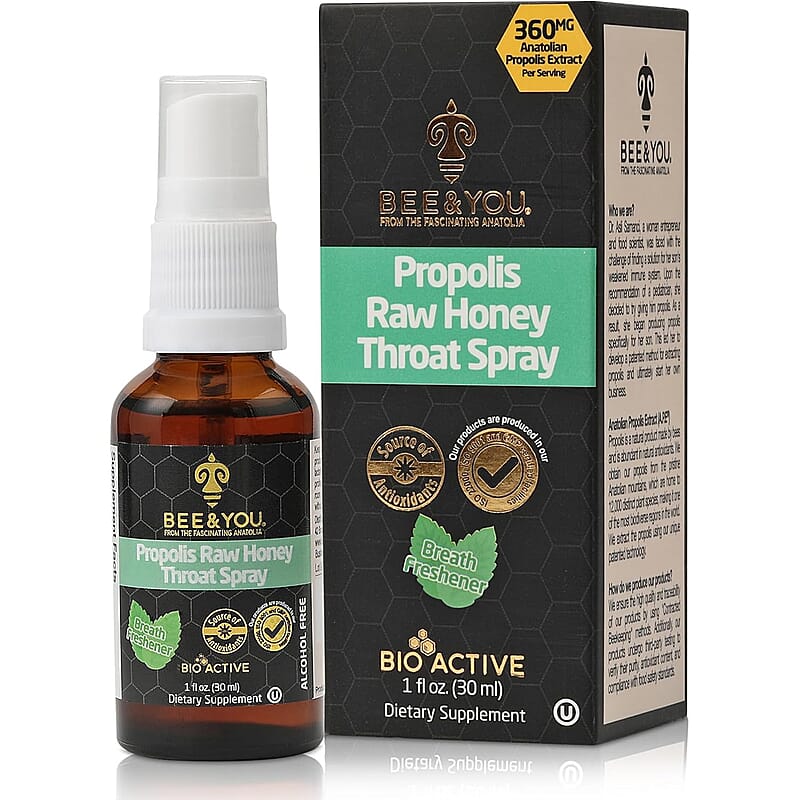 Bee & You Propolis Raw Honey Throat Spray (1oz)
