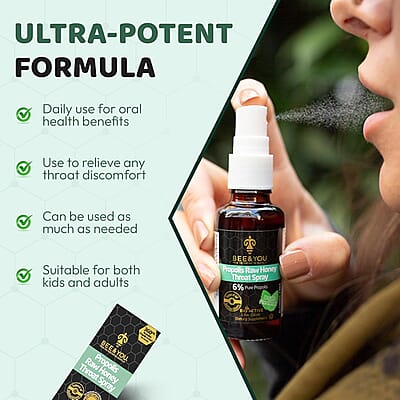 Bee & You Propolis Raw Honey Throat Spray (1oz)
