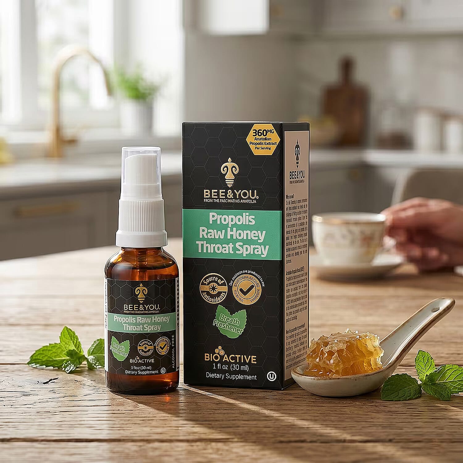 Bee & You Propolis Raw Honey Throat Spray (1oz)