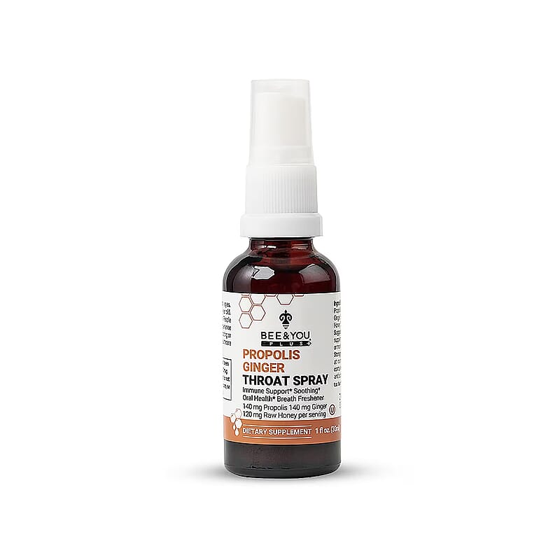 Bee & You Propolis Ginger Throat Spray with Raw Honey (1oz)