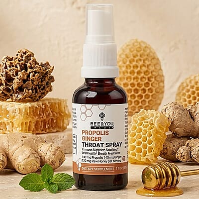 Bee & You Propolis Ginger Throat Spray with Raw Honey (1oz)
