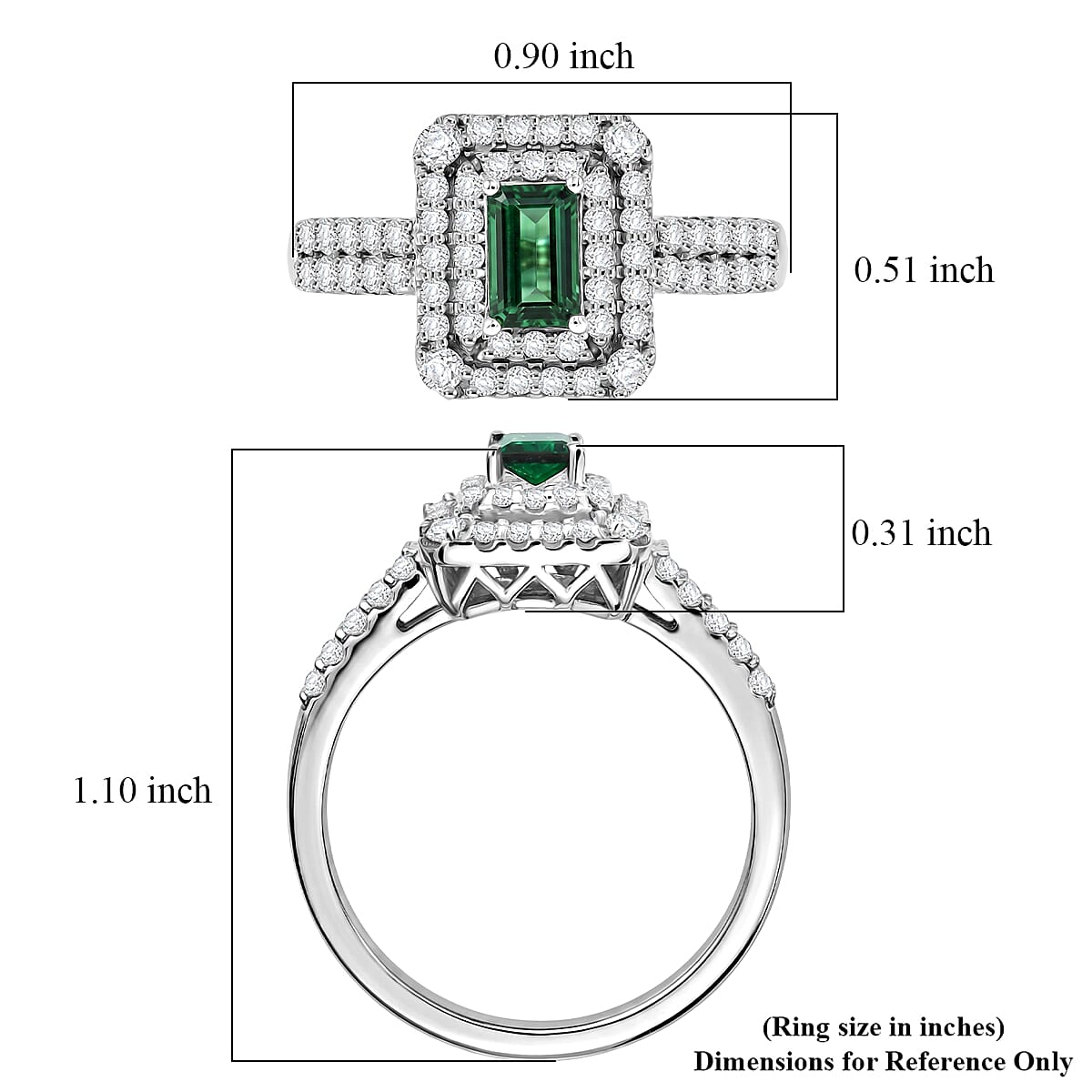 Certified & Appraised D'Joy Premium Pirineu Lagoon Tourmaline and Moissanite 1.30 ctw Ring in Rhodium Over Sterling Silver (Size 6.0)