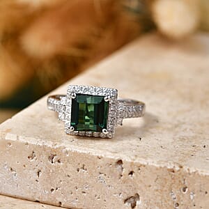 Certified & Appraised Luxoro AAA Pirineu Lagoon Tourmaline and Diamond I2 2.00 ctw Ring in 10K White Gold (Size 6.0)